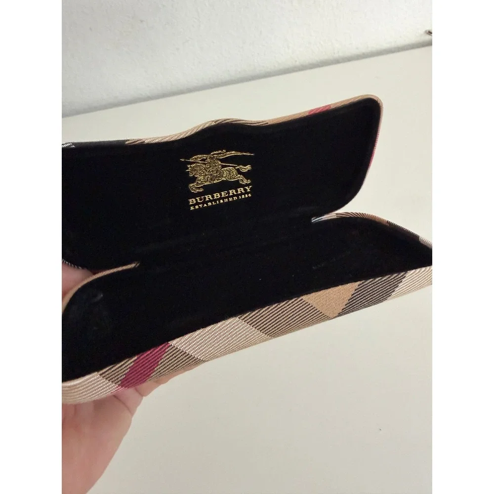 Burberry Nova Check Sunglasses Case Hard Shell Clamshell Beige Black Red Tan